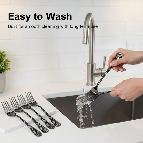Black_Stainless_Steel_Fork_Set_Bloom_Collection_Fork_For_Home_And_Kitchen