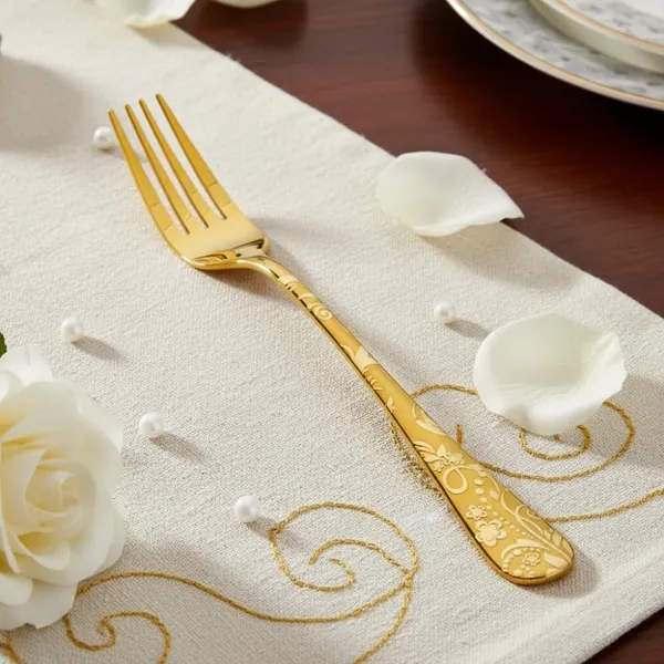 Gold_Stainless_Steel_Fork_Set_Bloom_Collection_Fork_For_Home_And_Kitchen