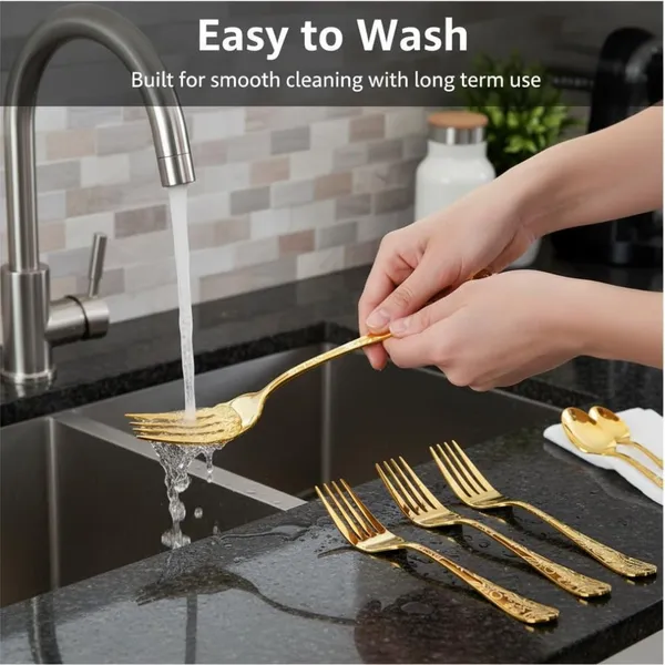 Gold_Stainless_Steel_Fork_Set_Bloom_Collection_Fork_For_Home_And_Kitchen