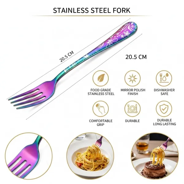 Rainbow_Stainless_Steel_Fork_Set_Bloom_Collection_Fork_For_Home_And_Kitchen