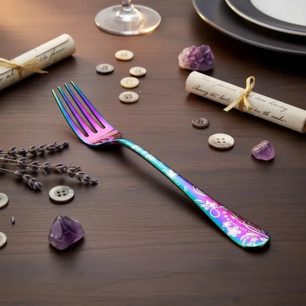 Rainbow_Stainless_Steel_Fork_Set_Bloom_Collection_Fork_For_Home_And_Kitchen
