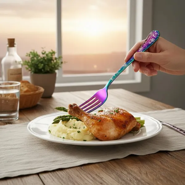 Rainbow_Stainless_Steel_Fork_Set_Bloom_Collection_Fork_For_Home_And_Kitchen