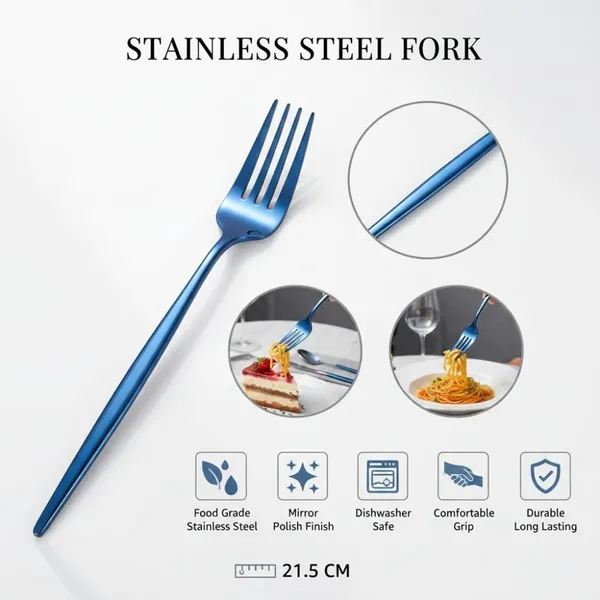 Blue_Stainless_Steel_Fork_Set_Slim_Elite_Collection_Fork_For_Home_And_Kitchen