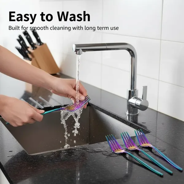 Rainbow_And_Blue_Stainless_Steel_Fork_Set_Slim_Elite_Collection_Fork_For_Home_And_Kitchen