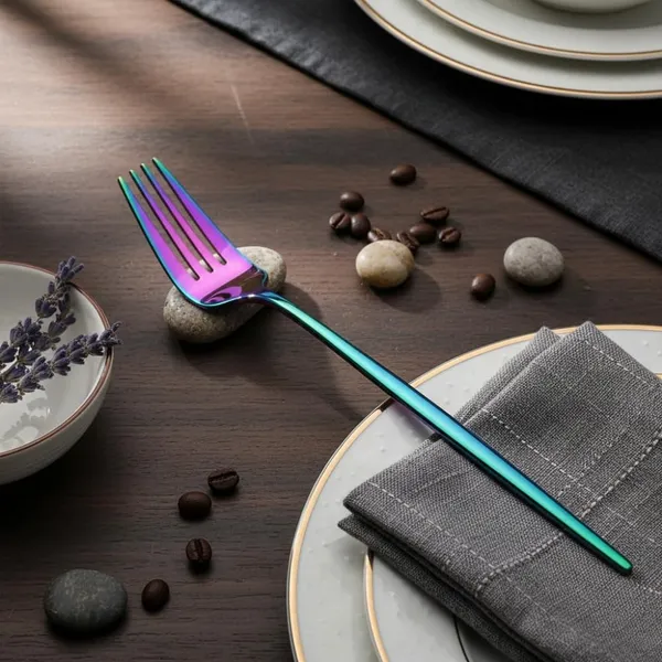 Rainbow_And_Blue_Stainless_Steel_Fork_Set_Slim_Elite_Collection_Fork_For_Home_And_Kitchen