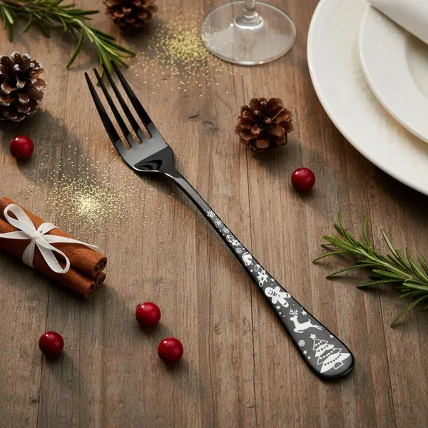 Black_Stainless_Steel_Fork_Set_Celebration_Collection_Fork_For_Home_And_Kitchen