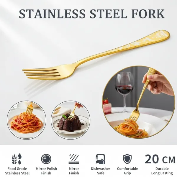 Gold_Stainless_Steel_Fork_Set_Celebration_Collection_Fork_For_Home_And_Kitchen