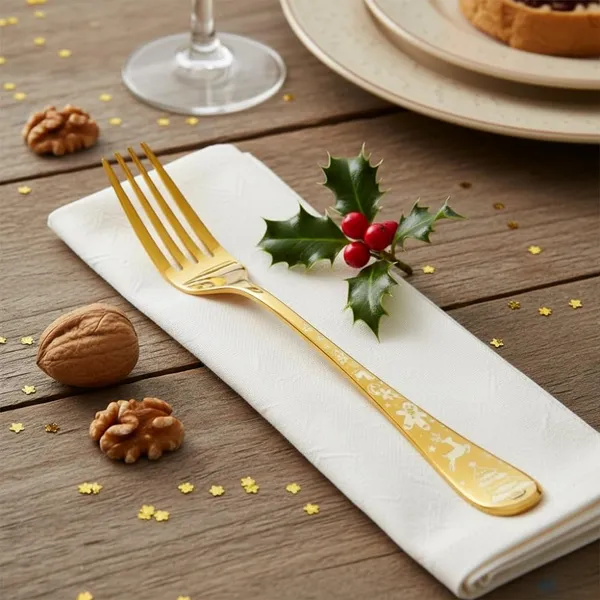 Gold_Stainless_Steel_Fork_Set_Celebration_Collection_Fork_For_Home_And_Kitchen