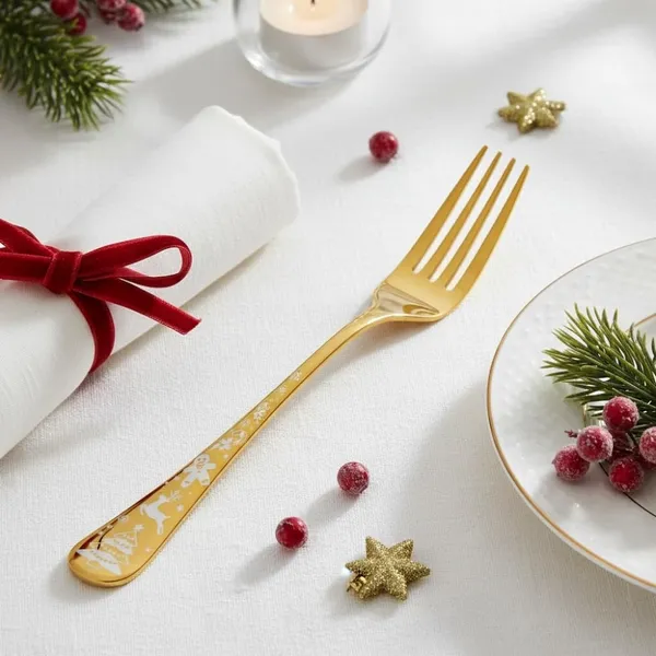 Gold_Stainless_Steel_Fork_Set_Celebration_Collection_Fork_For_Home_And_Kitchen