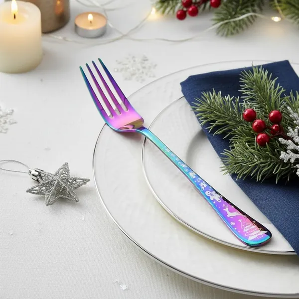 Rainbow_Stainless_Steel_Fork_Set_Celebration_Collection_Fork_For_Home_And_Kitchen
