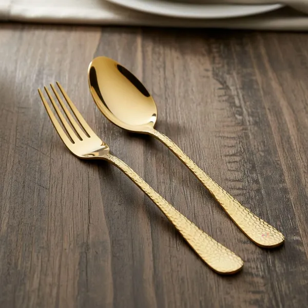 Gold_Stainless_Steel_Spoon_Fork_Set_Artisan_Hammered_Collection_Spoon_Fork_For_Home_And_Kitchen