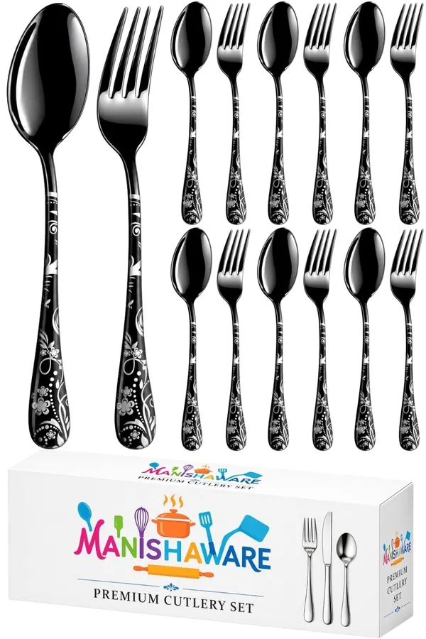 Black_Stainless_Steel_Spoon_Fork_Set_Bloom_Collection_Spoon_Fork_For_Home_And_Kitchen