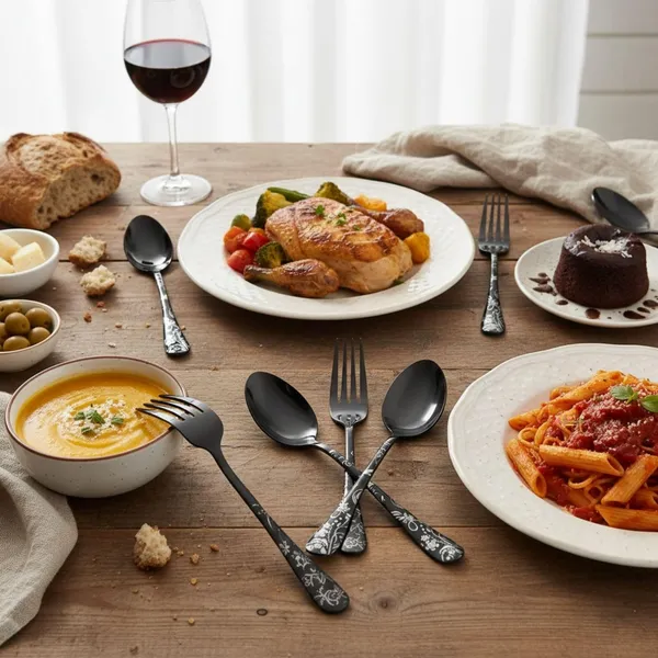 Black_Stainless_Steel_Spoon_Fork_Set_Bloom_Collection_Spoon_Fork_For_Home_And_Kitchen