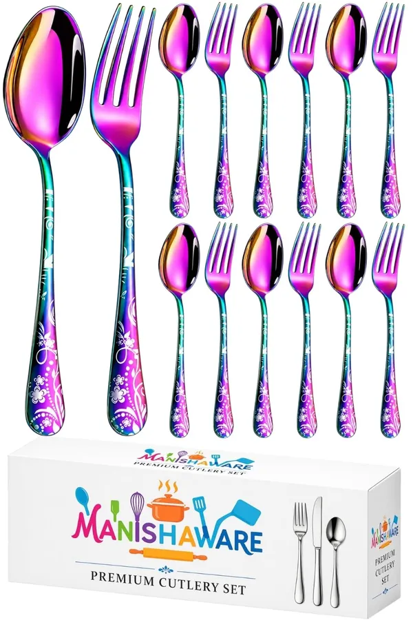 Rainbow_Stainless_Steel_Spoon_Fork_Set_Bloom_Collection_Spoon_Fork_For_Home_And_Kitchen