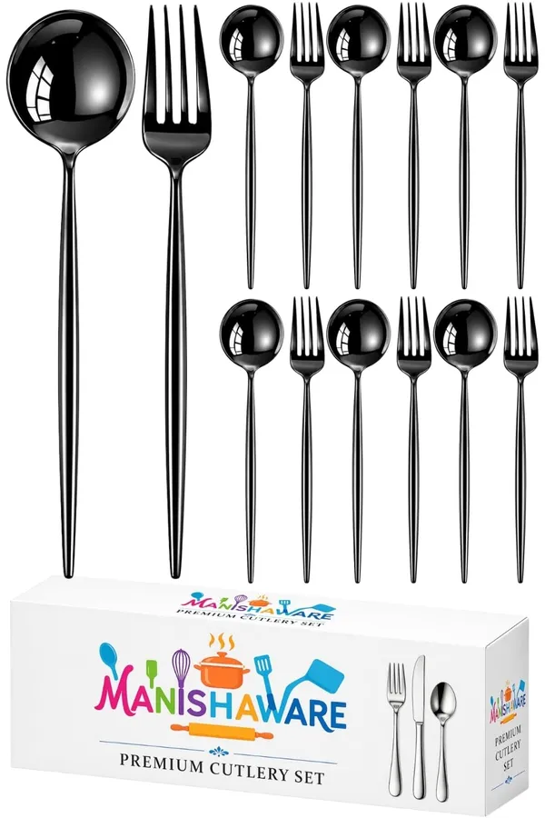 Black_Stainless_Steel_Spoon_Fork_Set_Slim_Elite_Collection_Spoon_Fork_For_Home_And_Kitchen