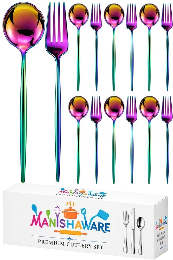 Rainbow_And_Blue_Stainless_Steel_Spoon_Fork_Set_Slim_Elite_Collection_Spoon_Fork_For_Home_And_Kitchen