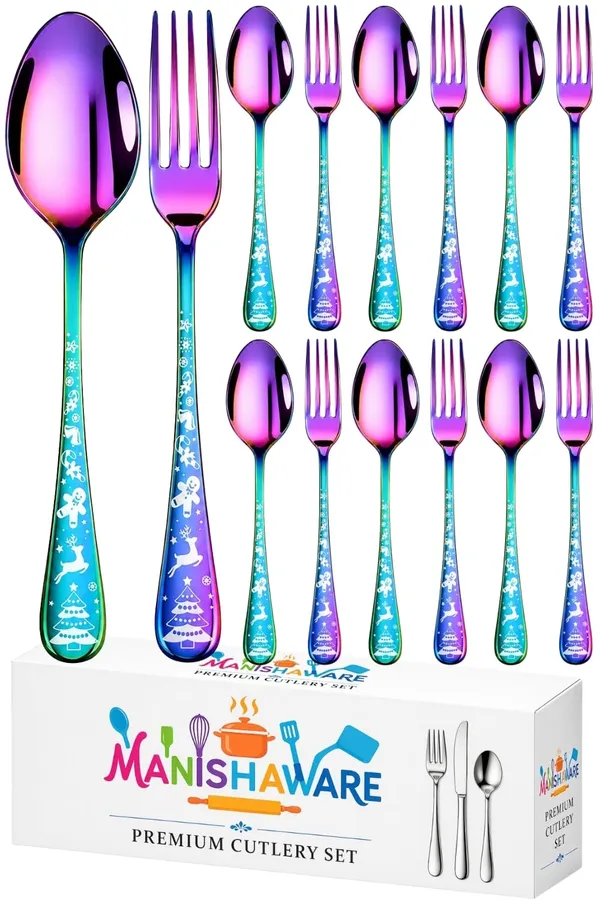 Rainbow_Stainless_Steel_Spoon_Fork_Set_Celebration_Collection_Spoon_Fork_For_Home_And_Kitchen