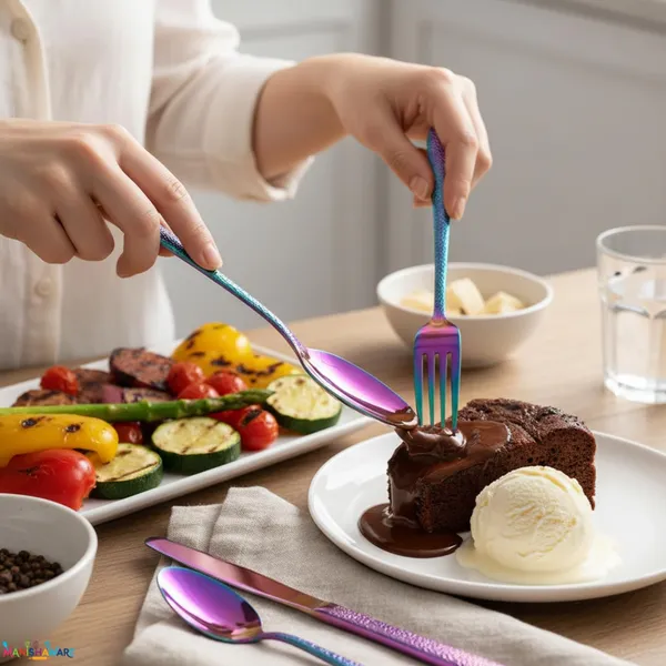 Rainbow_Stainless_Steel_Artisan_Hammered_Collection_Cutlery_Set_For_Home_And_Kitchen
