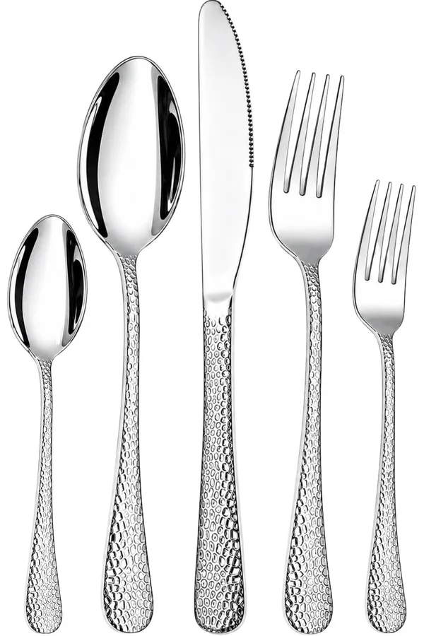 Silver_Stainless_Steel_Artisan_Hammered_Collection_Cutlery_Set_For_Home_And_Kitchen