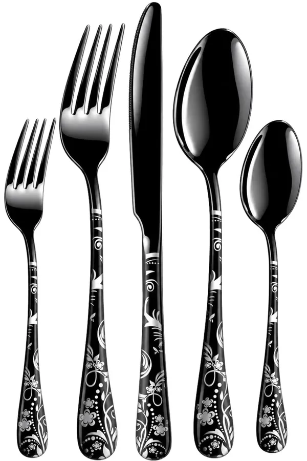 Black_Stainless_Steel_Bloom_Collection_Cutlery_Set_For_Home_And_Kitchen