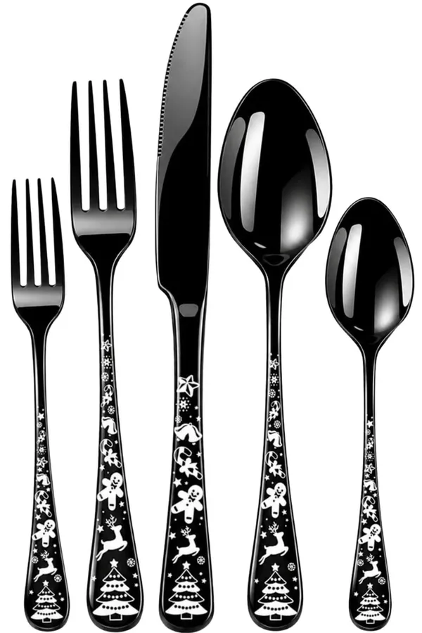 Black_Stainless_Steel_Celebration_Collection_Cutlery_Set_For_Home_And_Kitchen