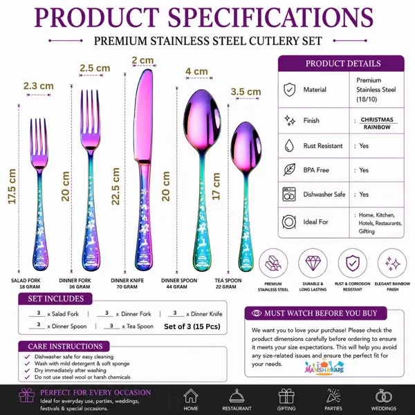 Rainbow_Stainless_Steel_Celebration_Collection_Cutlery_Set_For_Home_And_Kitchen