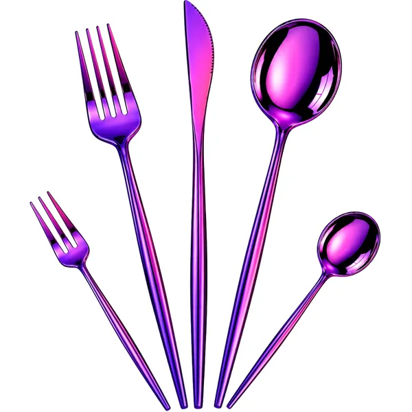 Pink_Stainless_Steel_Slim_Elite_Collection_Cutlery_Set_For_Home_And_Kitchen