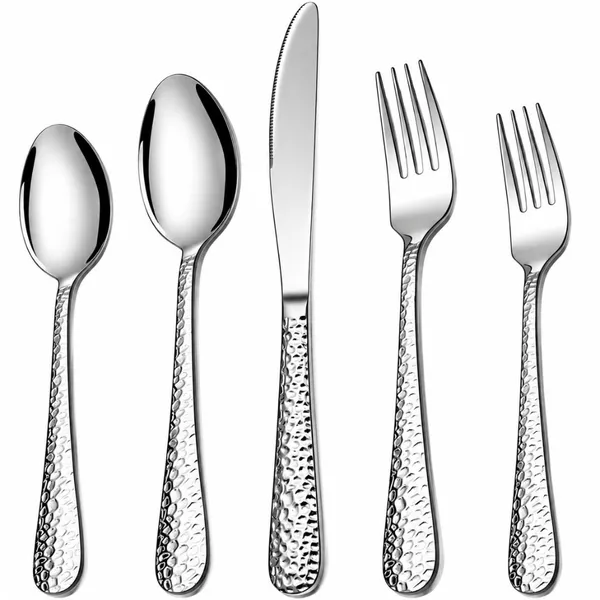 Silver_Stainless_Steel_Artisan_Hammered_Collection_Cutlery_Set_For_Home_And_Kitchen_Pack_Of_6_30_Pcs