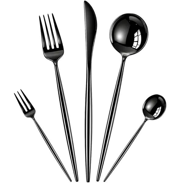 Black_Stainless_Steel_Slim_Elite_Collection_Cutlery_Set_For_Home_And_Kitchen