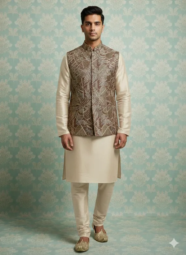 brown_embroidered__Nehru_Jacket_for_Men