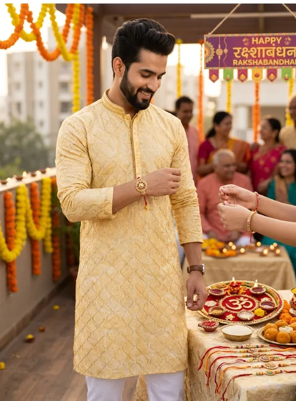 yellow_Patterned_Kurta_for_Men