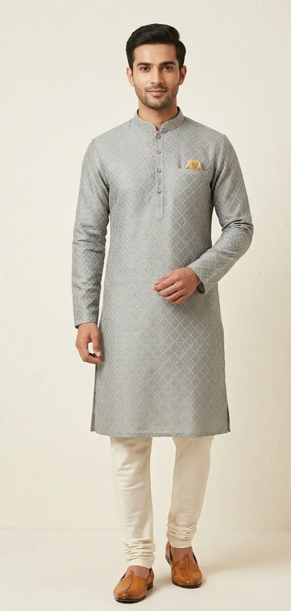 Grey_Jacquard_Straight_Kurta_for_Men