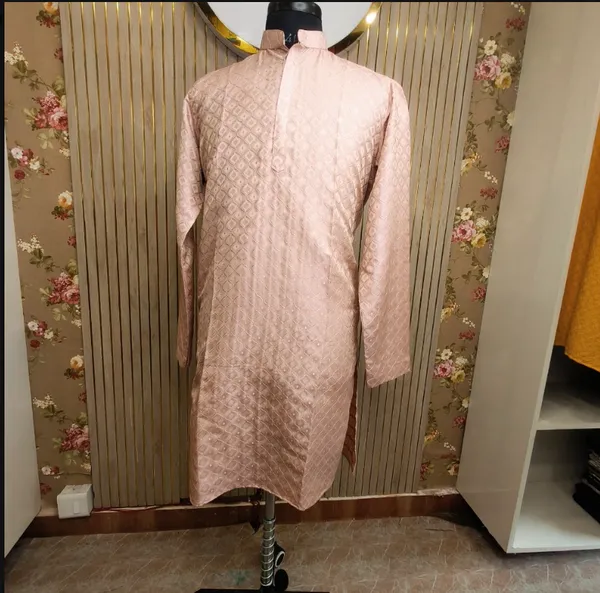 Rose_Pink_Textured_Straight_Kurta_for_men