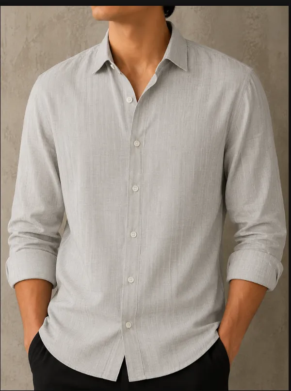 Beige_Striped_regular_fit_shirts_for_Men