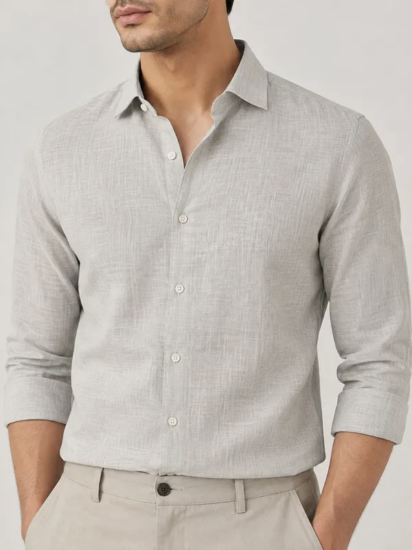 Light_Grey_linen_cotton_Regular_Fit_Shirt_for_Men