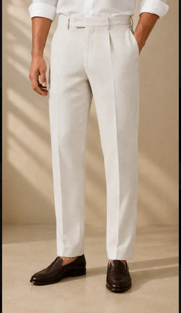 White_Textured_Straight_Fit_Trousers_For_Men