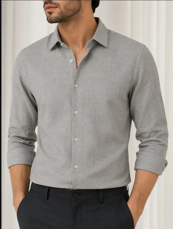 Light_Grey_linen_cotton_Regular_Fit_Shirt_for_Men