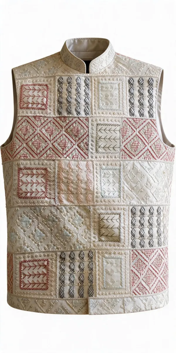 Peach_Embroidered_Nehru_Jacket_For_Men