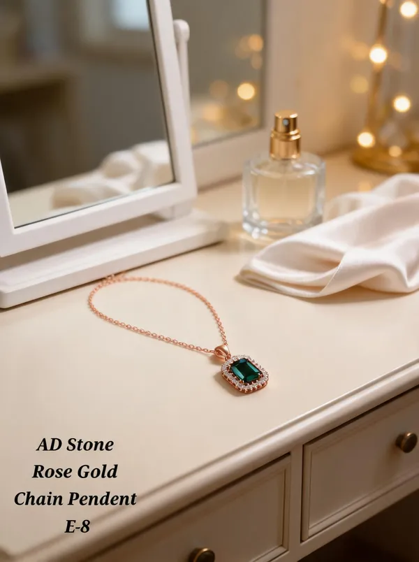 Rose_Gold_&_Green_Brass_And_Alloy_Pendant_Necklace_For_Women