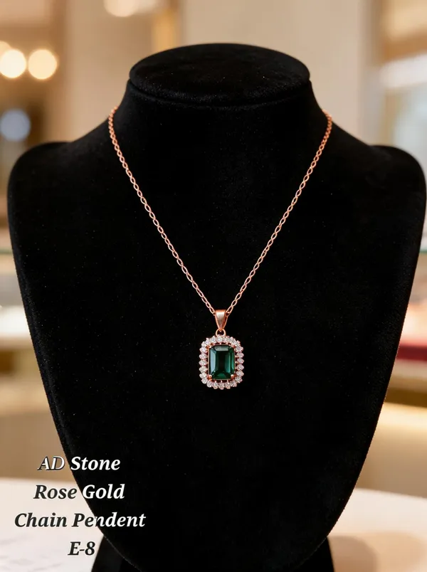 Rose_Gold_&_Green_Brass_And_Alloy_Pendant_Necklace_For_Women
