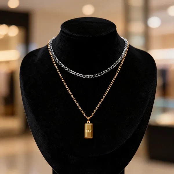 Gold_&_Silver_Brass_And_Alloy_Layered_Pendant_Necklace_For_Women