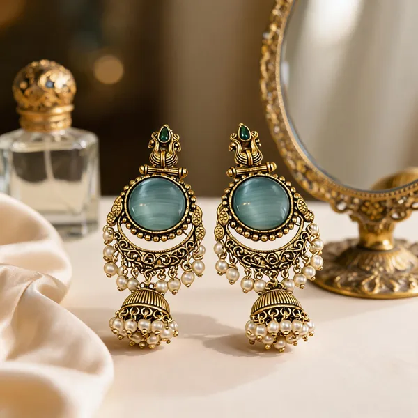 Golden_&_Mint_Brass_And_Alloy_Jhumka_Earrings_For_Women
