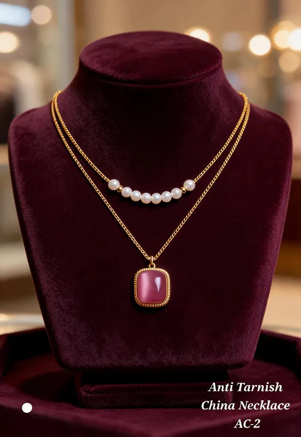 Golden_&_Pink_Brass_And_Alloy_Necklace_Set_For_Women