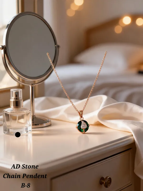 Rose_Gold_&_Green_Brass_And_Alloy_Pendant_Necklace_For_Women