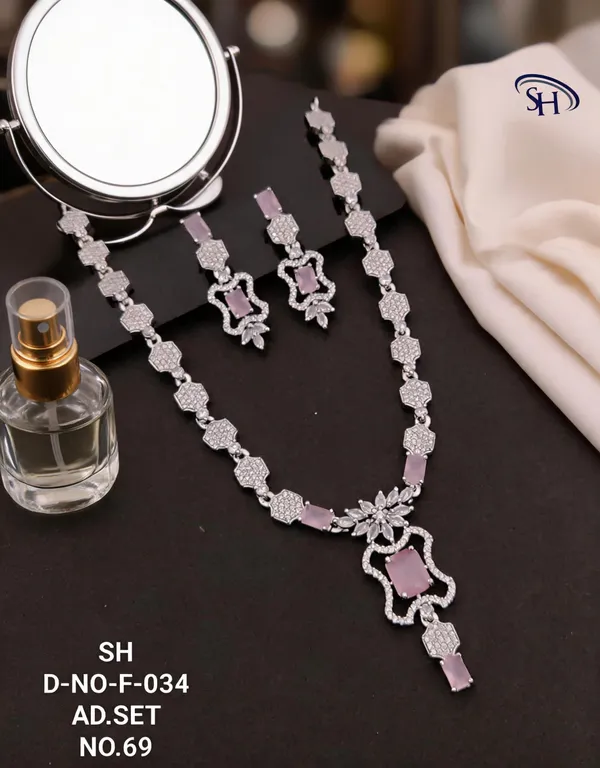 Pink_Brass_And_Alloy_Necklace_&_Earrings_Set_For_Women