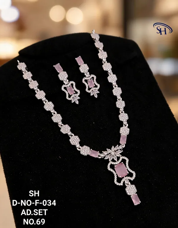 Pink_Brass_And_Alloy_Necklace_&_Earrings_Set_For_Women