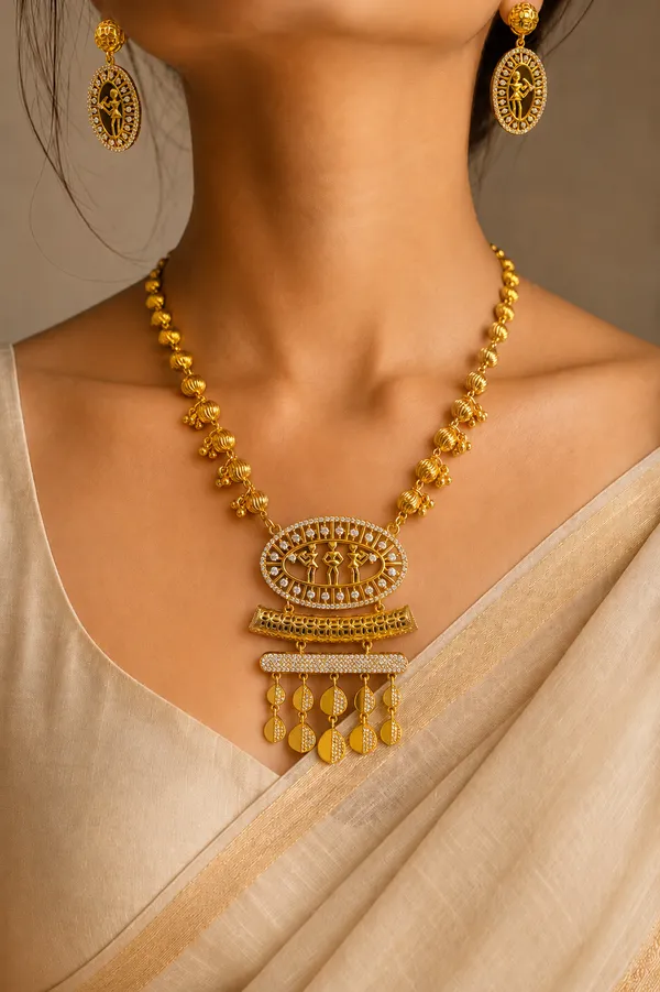 Antique_Gold_Temple_Pendant_Necklace_Set