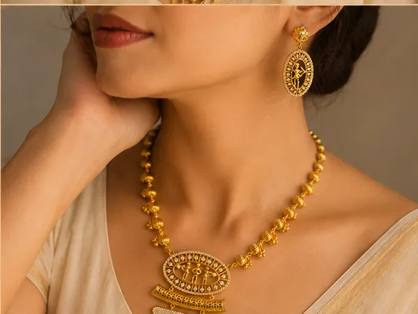 Antique_Gold_Temple_Pendant_Necklace_Set