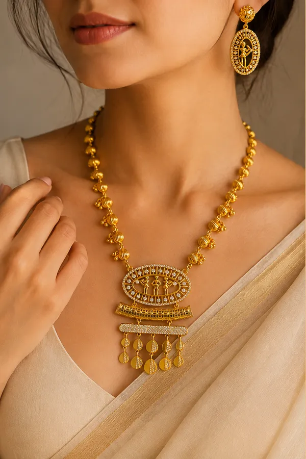 Antique_Gold_Temple_Pendant_Necklace_Set