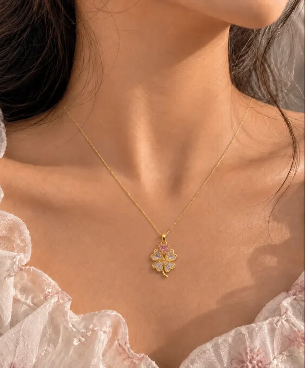 Blossom_Clover_Pink_Pendant_Necklace